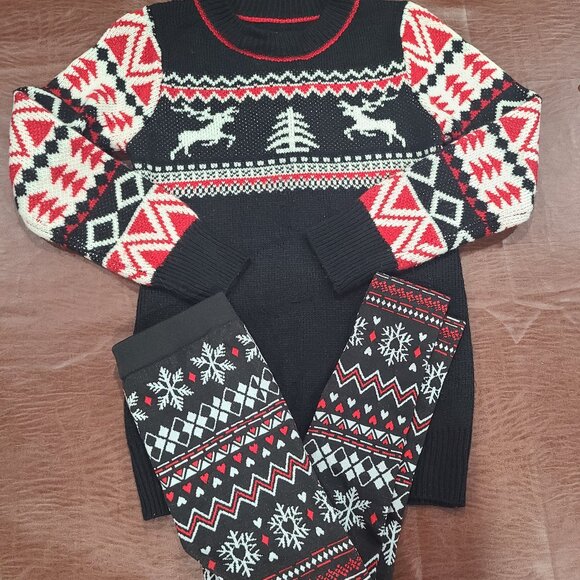 Epic Threads Holiday Christmas Sweater dress and leggings Sz girls M - Picture 1 of 5